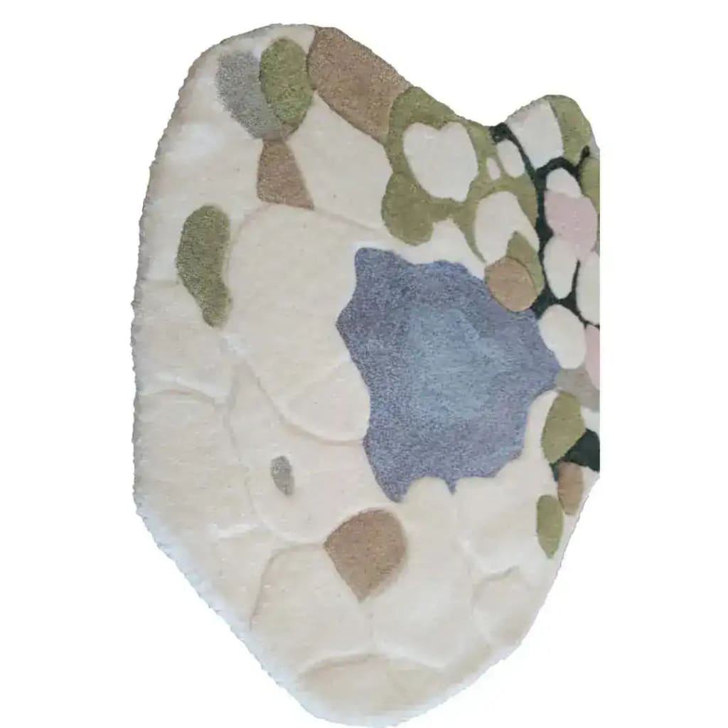 A stylish and abstract Moss and Meadow Hand Tufted Area Rug with a unique pattern of earthy tones. Ideal for an office setting, this large wool rug adds warmth and character to any workspace, making it a perfect choice for those seeking high-quality rugs for office environments.