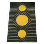 Moss Green Golden Geometric Hand Tufted Wool Rug - MAIA HOMES