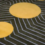 Moss Green Golden Geometric Hand Tufted Wool Rug - MAIA HOMES