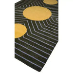 Moss Green Golden Geometric Hand Tufted Wool Rug - MAIA HOMES