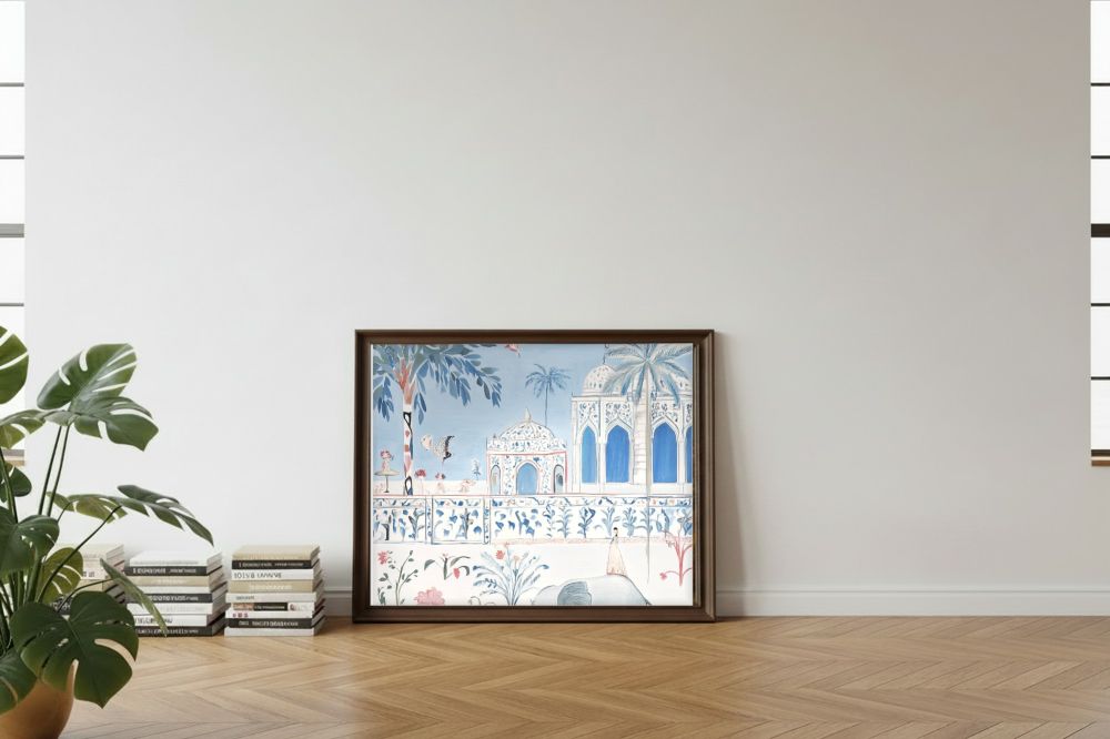 Framed room mockup - leaning