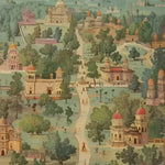 This Mughal Marvel Hand Knotted Area Rug features a stunning vintage design depicting Mughal architecture and lush landscapes, ideal for adding a touch of elegance to your living room. Perfect as an area rug or as a Persian-inspired decor piece.