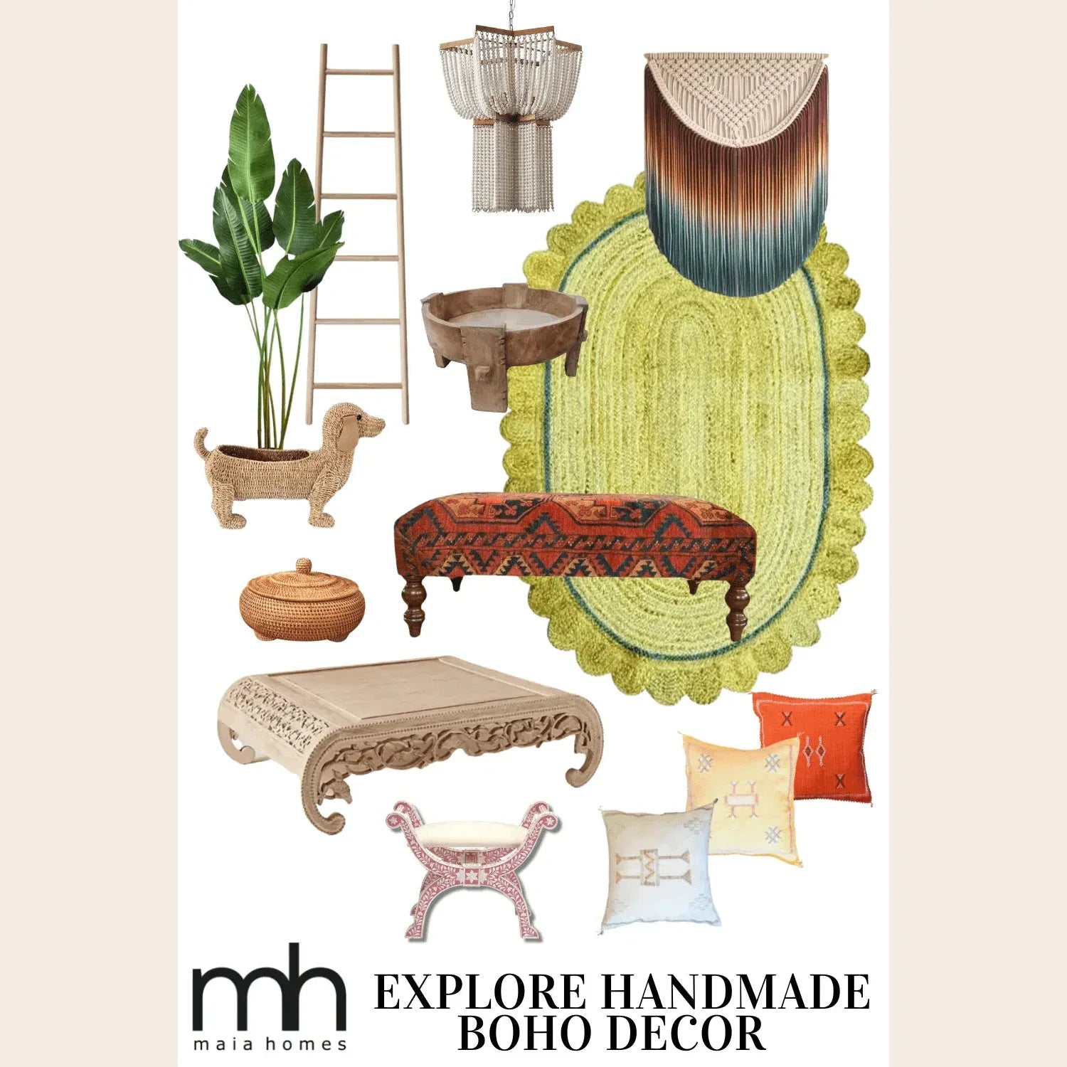 Mustard Scalloped Jute Rug