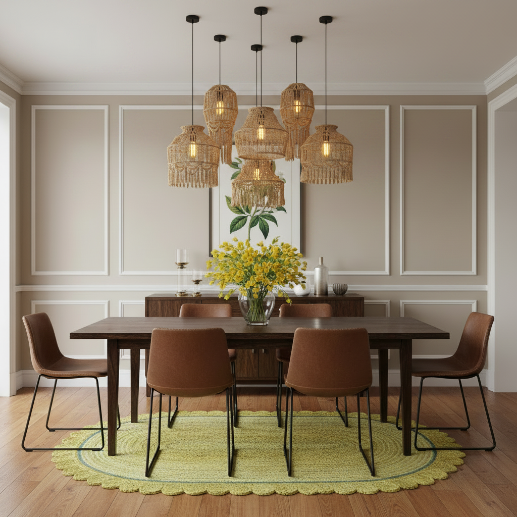 Mustard Scalloped Jute Rug