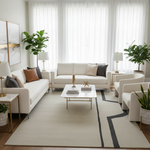 Muted Modern Line Hand Tufted Rug