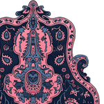 This vibrant area rug showcases an intricate design with bold pink and blue patterns, perfect for adding a vintage touch to your living room. Made from high-quality wool, this large living room rug combines durability with a stylish flair.