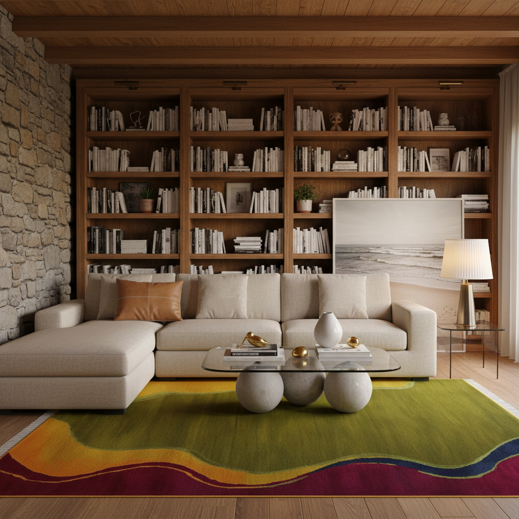 Mystic Frame Echo Knotted Wool Rug