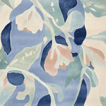 A close-up view of the Mystic Garden Gaze Hand Tufted Area Rug, showcasing its contemporary design with soft pastel colors in blue, pink, and green. This wool rug features an abstract floral pattern, ideal for adding a modern touch to living room rugs 8x10. Perfect for those seeking stylish area rugs for living room spaces.