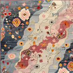 Vibrant Mystic Meadow Hand Knotted Area Rug featuring an abstract floral design in lively colors. This square area rug is perfect for adding a contemporary touch to living rooms or offices. Crafted from high-quality wool, this living room area rug offers both style and comfort.