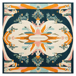 This vibrant Mythic Floral Mirage Hand Tufted Rug showcases a contemporary abstract design with bold floral motifs, perfect for enhancing your living space. The square area rug, crafted from high-quality wool, features a harmonious blend of blue, orange, and cream colors, making it an ideal choice for living room rugs 8x10. Its unique design adds a modern touch to any room, while the durable wool construction ensures lasting comfort and style.
