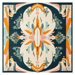 A beautifully designed square area rug featuring an abstract floral pattern with vibrant colors, ideal for modern living rooms. This contemporary wool rug, sized 8x10, showcases intricate detailing and a luxurious texture, making it a standout piece among area rugs for living room spaces.