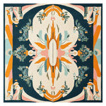 A beautifully designed square area rug featuring an abstract floral pattern with vibrant colors, ideal for modern living rooms. This contemporary wool rug, sized 8x10, showcases intricate detailing and a luxurious texture, making it a standout piece among area rugs for living room spaces.