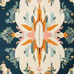 A vibrant and contemporary square area rug featuring an abstract floral design in bold colors. Perfect for adding a touch of elegance to living room spaces, this hand-tufted wool rug measures 8x10, showcasing intricate patterns ideal for modern decor.