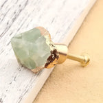 Natural Stone Brass Door Knob - MAIA HOMES