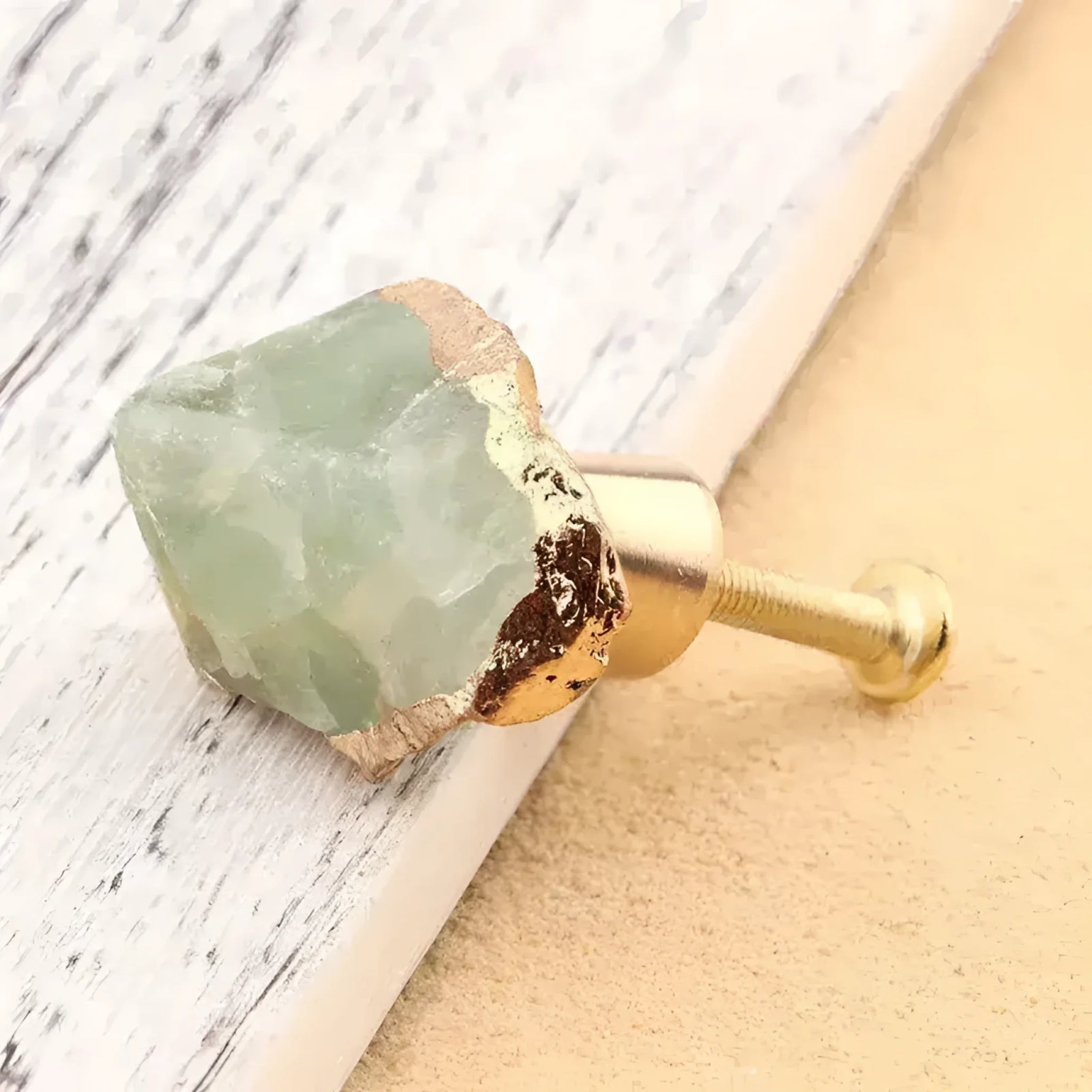 Natural Stone Brass Door Knob - MAIA HOMES