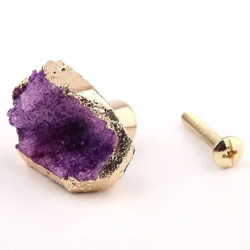 Natural Stone Brass Door Knob - MAIA HOMES