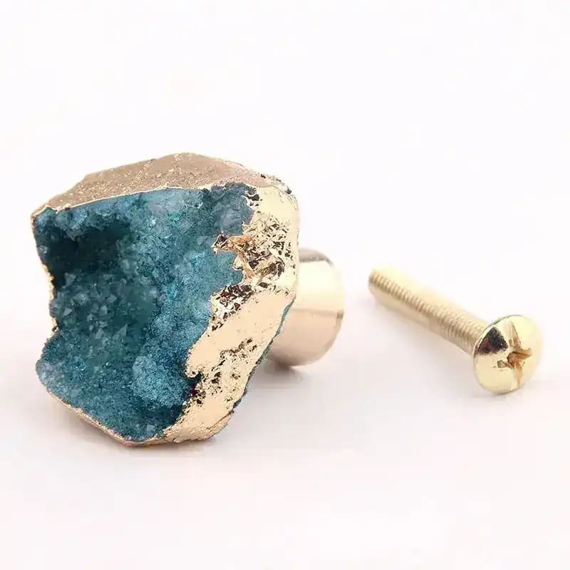 Natural Stone Brass Door Knob - MAIA HOMES