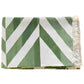 Natural Vegetable Dyed Indian Dhurrie Reversible Cotton Rug - Chevron Green 