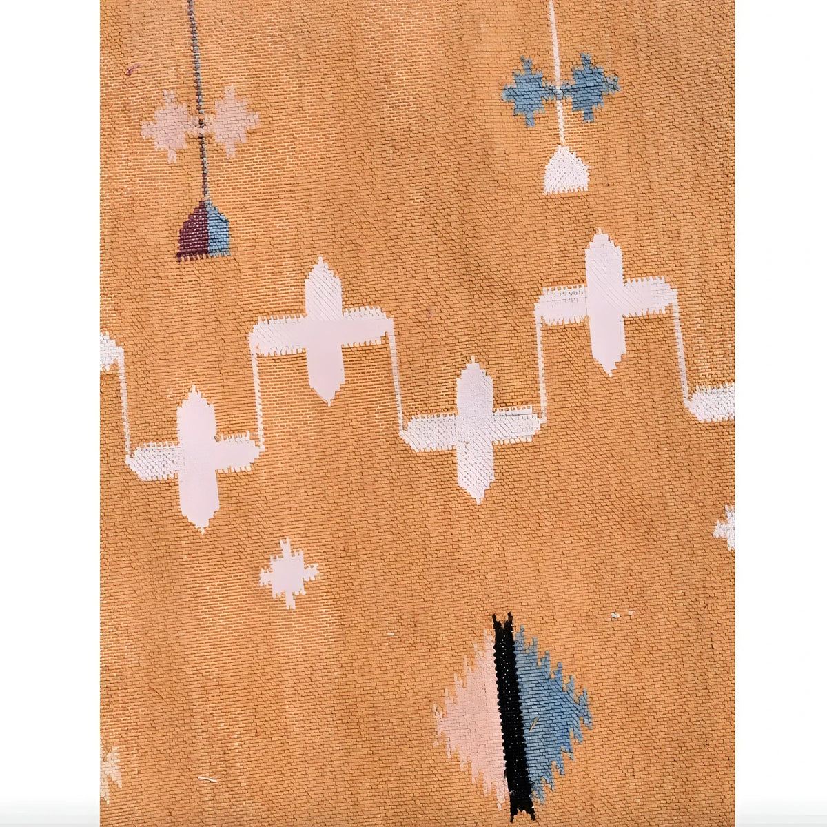 Natural Vegetable Dyed Indian Dhurrie Reversible Cotton Rug - Mustard