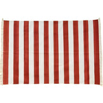 Natural Vegetable Dyed Indian Dhurrie Reversible Cotton Rug - Red Stripe
