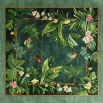 This stunning Nature's Serenade hand-tufted wool area rug features a vibrant floral design with lush green leaves and colorful flowers, perfect for enhancing the beauty of a dining room. Ideal as a large living room rug or square area rug, this floral rug adds elegance to any space. The intricate details and rich colors make it a standout piece for dining room carpets and living room décor.