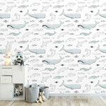 Nautical Sea Animals Narwhal Whale Wallpaper