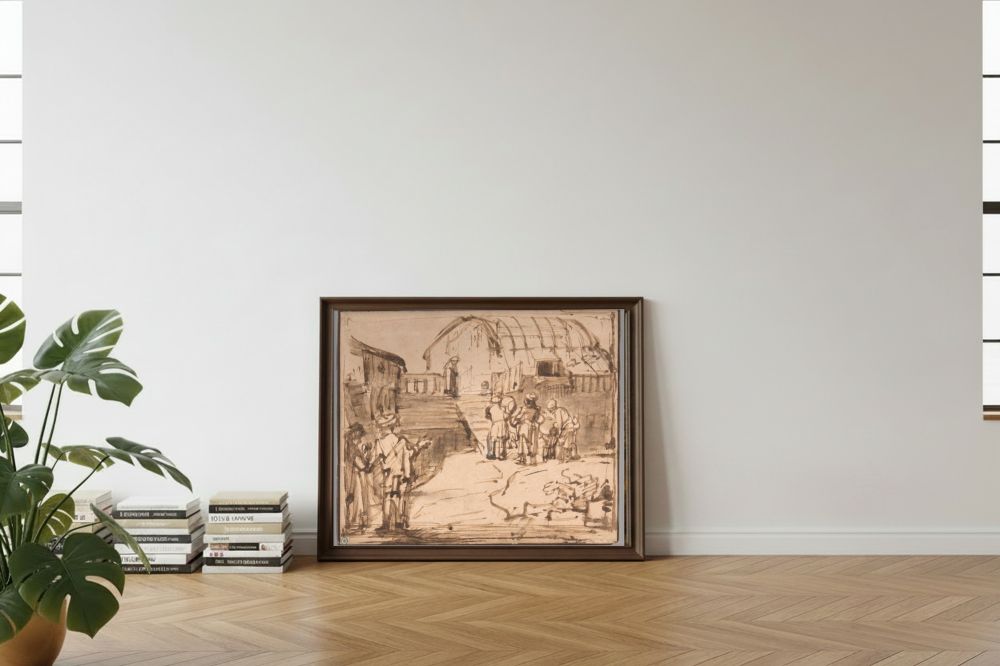 Framed room mockup - leaning