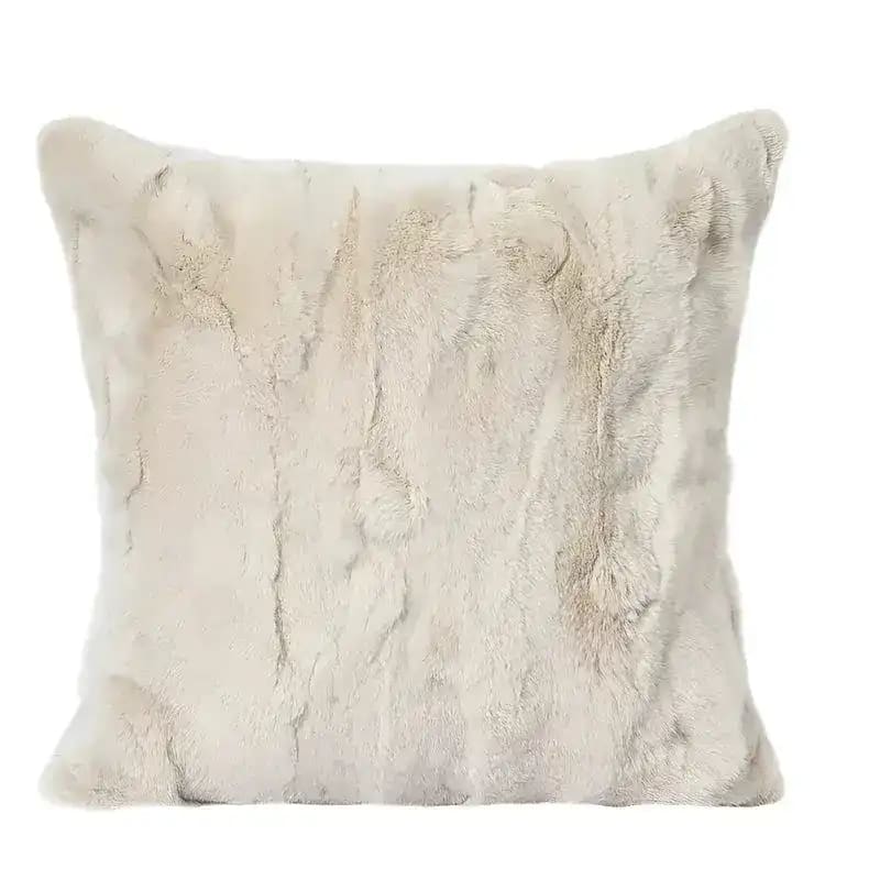 Nordic designer throw pillow case in soft faux fur, perfect for adding a touch of elegance to any living space.