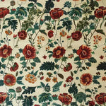 A vibrant Nostalgic Poppy Haven Hand Tufted Wool Rug featuring a lively floral design with red poppies and lush green foliage. This square area rug is perfect for large living rooms or dining rooms, adding a touch of nature-inspired elegance. Ideal for those seeking an 8x10 wool rug with a floral pattern to enhance their living space.