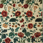 A beautifully detailed hand-tufted wool rug featuring vibrant red and orange poppy flowers and lush green leaves. This square area rug is perfect for adding a touch of nature to your dining room or living room. Ideal as a large living room rug, it measures 8x10 and showcases a stunning floral design that enhances any space with its timeless elegance.