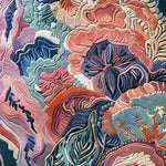 Vibrant Ocean Blossom Hand Tufted Area Rug featuring a stunning floral design in rich hues of blue, pink, and coral. Perfect for adding a splash of color to living rooms or offices, this wool rug combines artistic flair with comfort. Ideal choice for those seeking elegant rugs for office or living spaces.