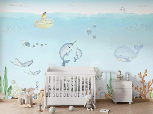 Ocean Joy Wallpaper Mural - MAIA HOMES