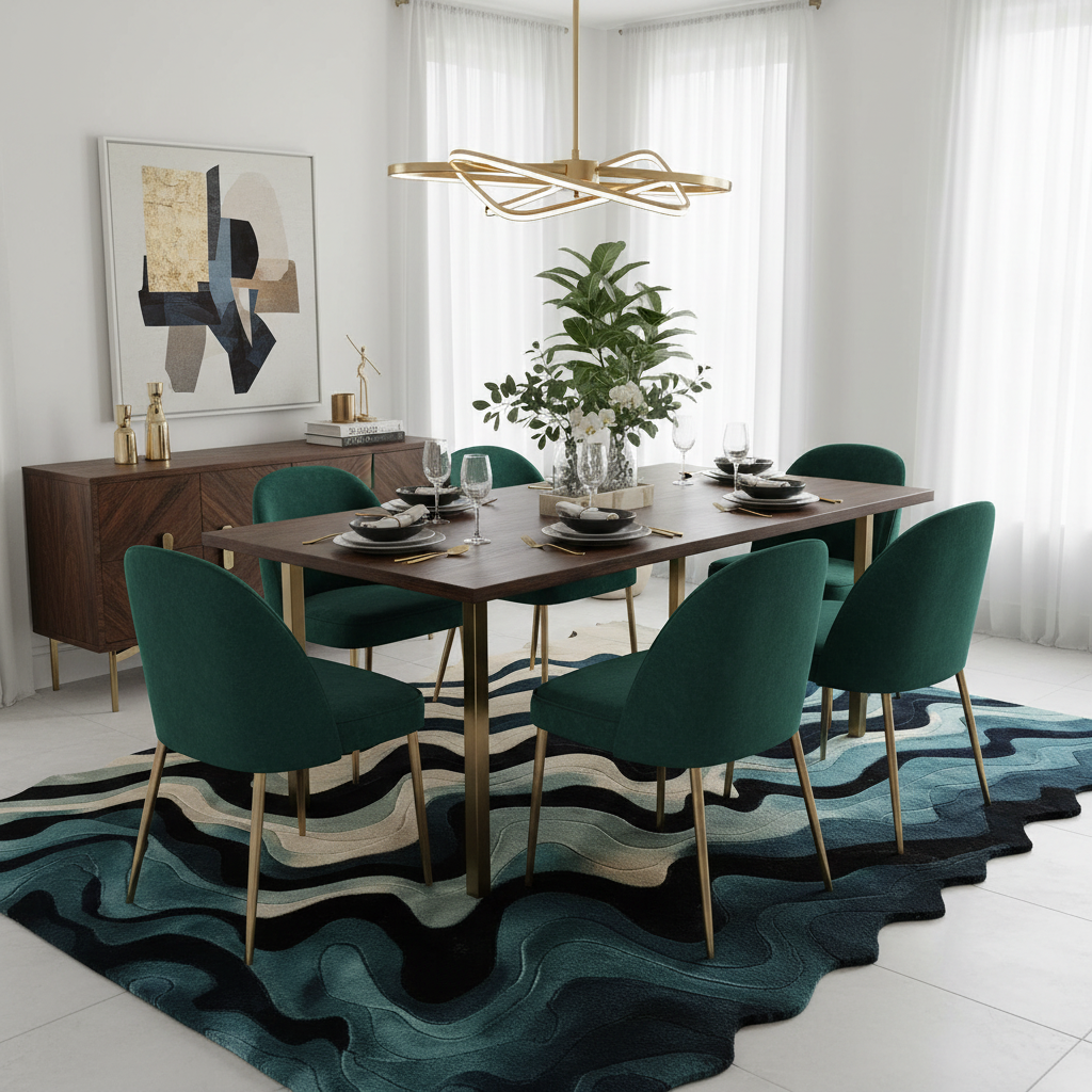 Ocean Waves wool Hand Tufted Wool Rug