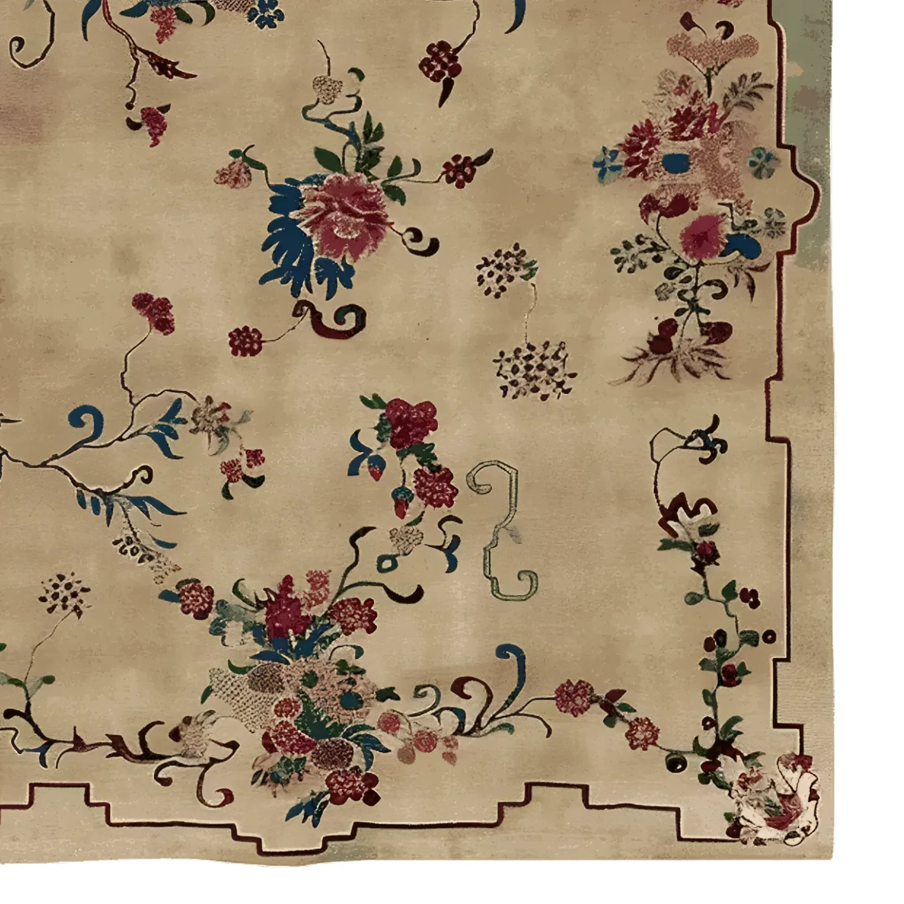 Beautiful Old World Charm hand-knotted wool area rug featuring a classic floral design, perfect for enhancing the elegance of living room area rugs. This 8x10 living room rug showcases intricate floral patterns in rich colors, adding warmth and sophistication to any space.