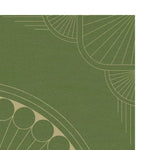 A stylish olive green Art Deco area rug with intricate geometric patterns, perfect for adding a touch of elegance to living rooms or offices. This hand-tufted wool rug showcases fine craftsmanship, making it an ideal choice for those seeking high-quality rugs for living room or office spaces.