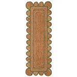 Handmade Olive Green Scalloped Border Jute Rug