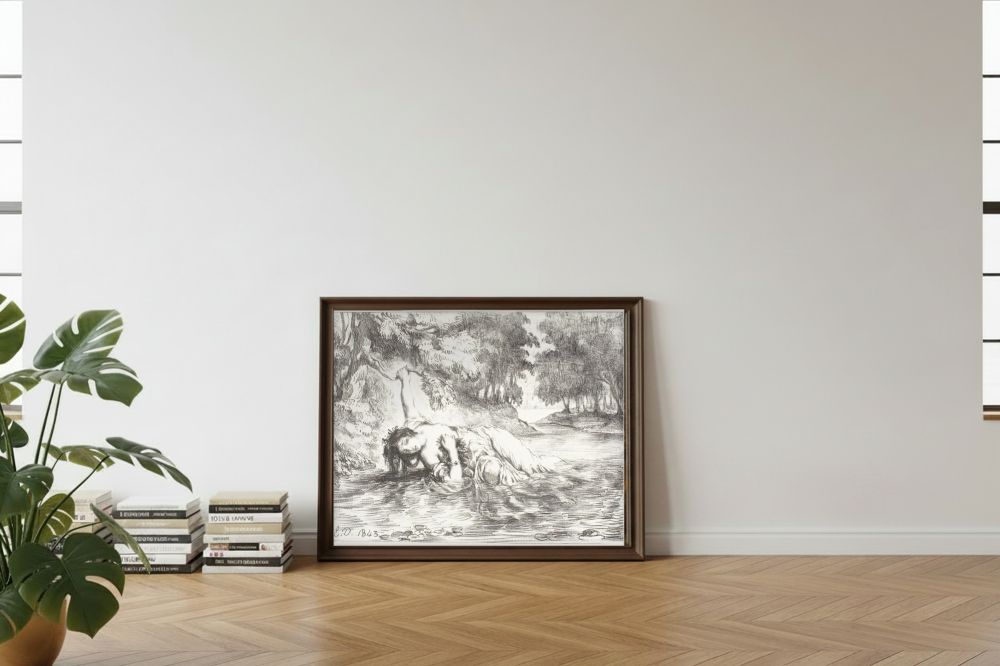 Framed room mockup - leaning