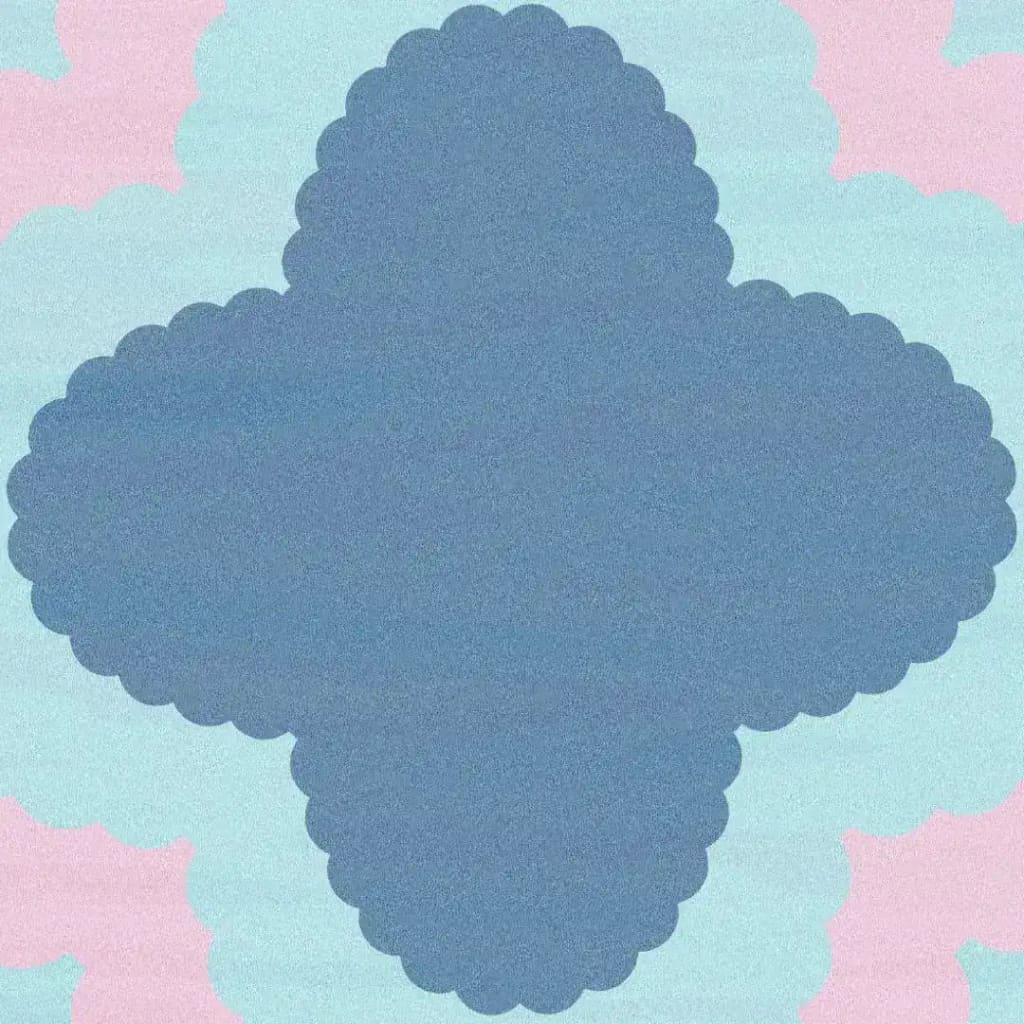 Opulent Waves Blue Pink Hand Tufted Wool Rug featuring a contemporary design with a blend of blue and pink hues. This square area rug is perfect for adding a touch of elegance to living rooms, especially in an 8x10 size. Ideal for those seeking a wool rug with a modern twist, it also complements Persian rug aesthetics.