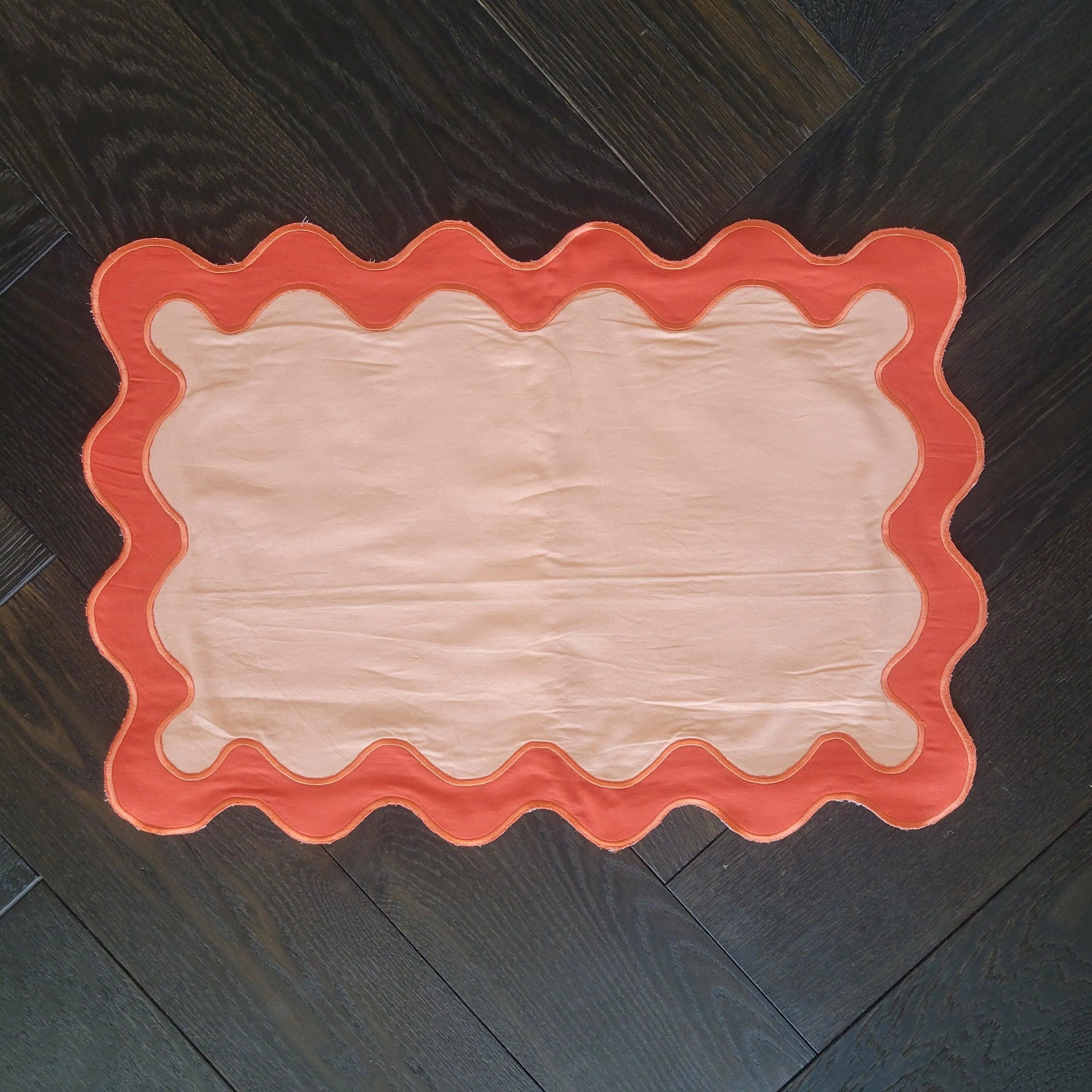 Orange Scallop 100% Linen Placemats