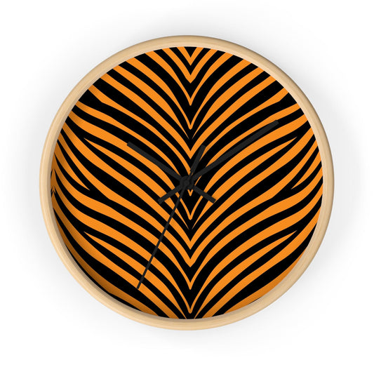 Orange Zebra Pattern Wall clock - MAIA HOMES