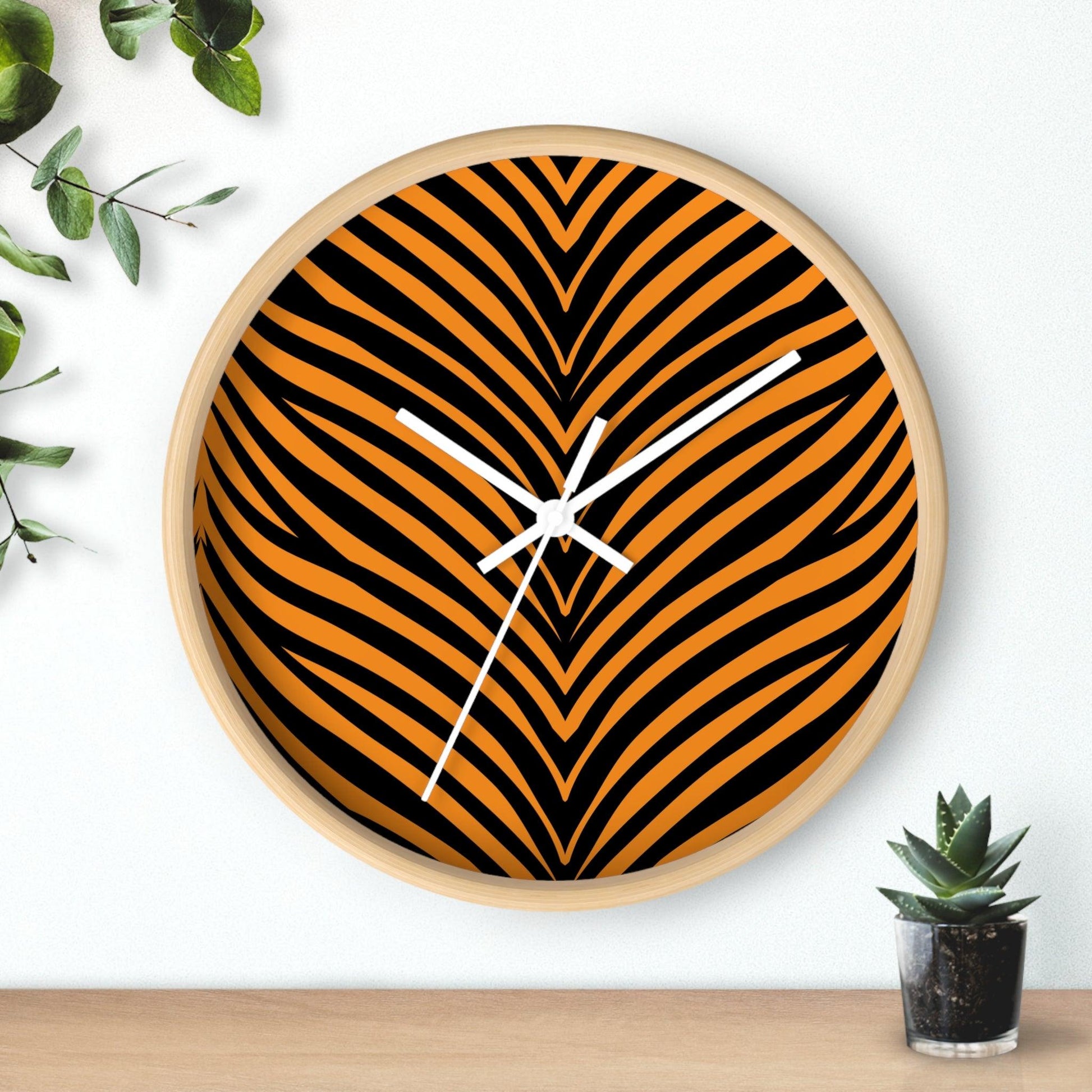 Orange Zebra Pattern Wall clock - MAIA HOMES