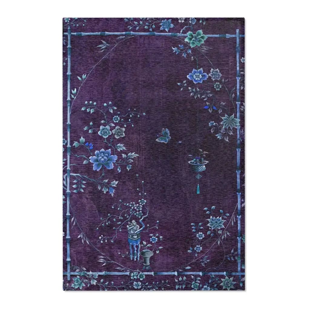 Orchid Garden Purple Oriental Accent Rug