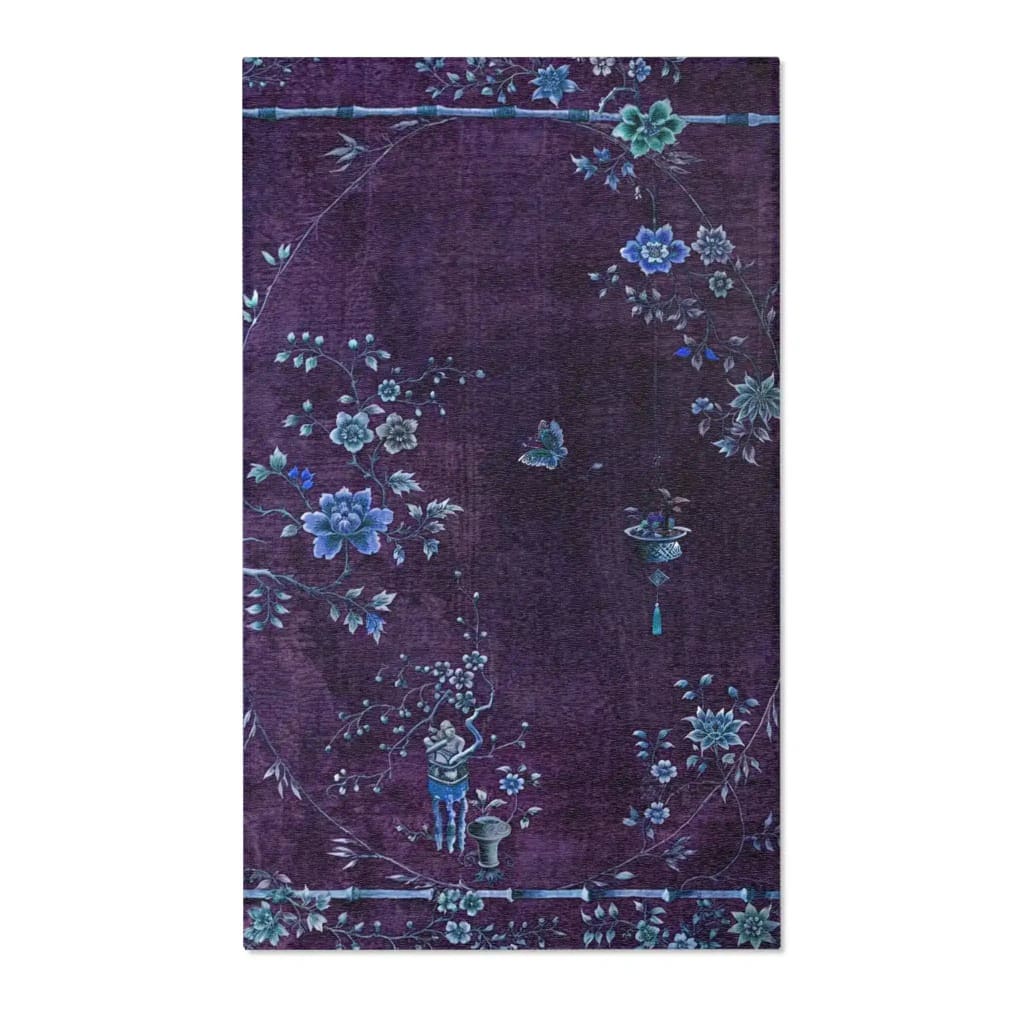 Orchid Garden Purple Oriental Accent Rug
