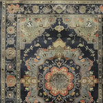 Orchid Opulence Hand Knotted Area Rug featuring an intricate vintage design with rich floral patterns in vibrant colors, perfect for large living rooms. This Persian-style rug showcases detailed artistry, making it an exquisite addition to any area.