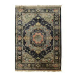 Elegant Orchid Opulence hand-knotted area rug with intricate vintage Persian design featuring a central medallion and floral motifs, perfect as a large living room rug.