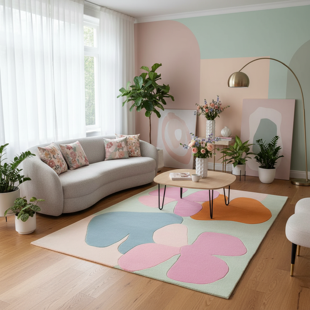 Organic Form Language Hand Tufted Rug