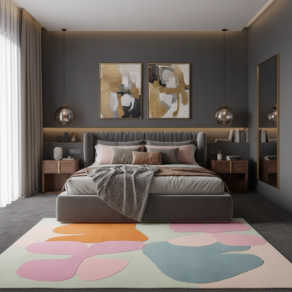 Organic Form Language Hand Tufted Rug