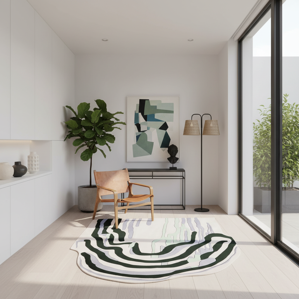 Organic Layer Poem Hand Tufted Rug