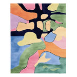 A vibrant Organic Rhythm Mosaic Hand Tufted Area Rug featuring a contemporary abstract design with colorful patches. This wool rug is ideal for large living rooms, measuring 8x10, and adds a modern touch to any space.