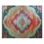 Top view of the Orient Flame Hand Tufted Area Rug, showcasing its vibrant abstract design with rich red, green, and orange hues. Ideal for living room rugs 8x10 or as large living room rugs, this wool rug adds warmth and color to any living room or office space.